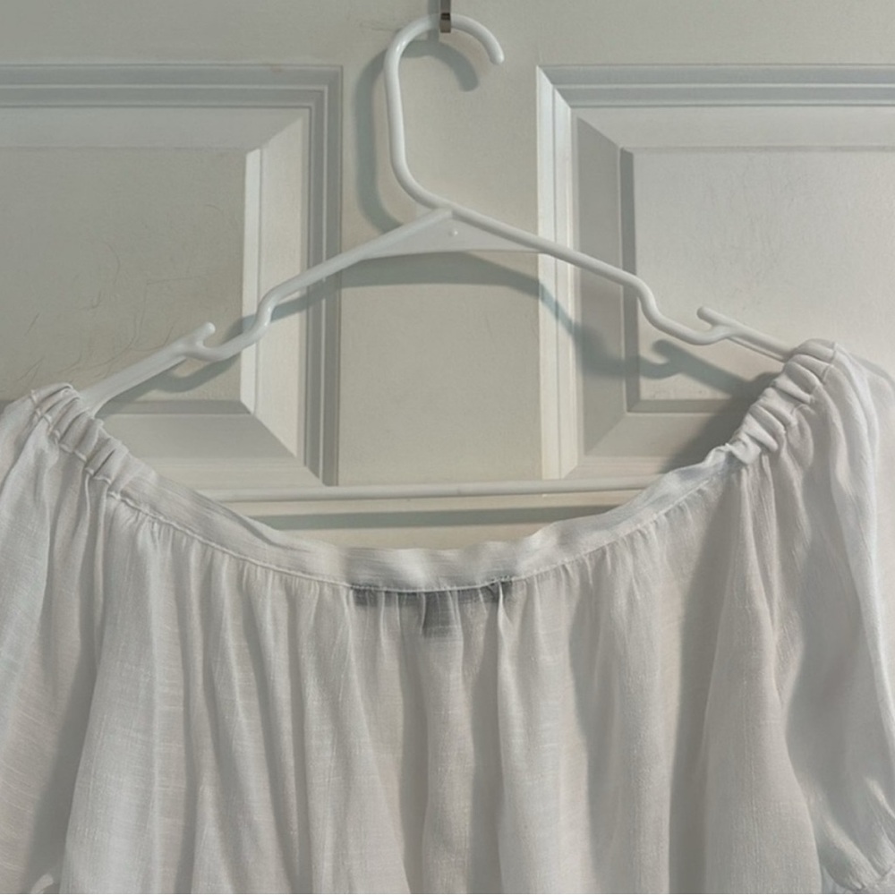 Harve Bernard White Coastal Loose Fit Blouse size M - Picture 9 of 12
